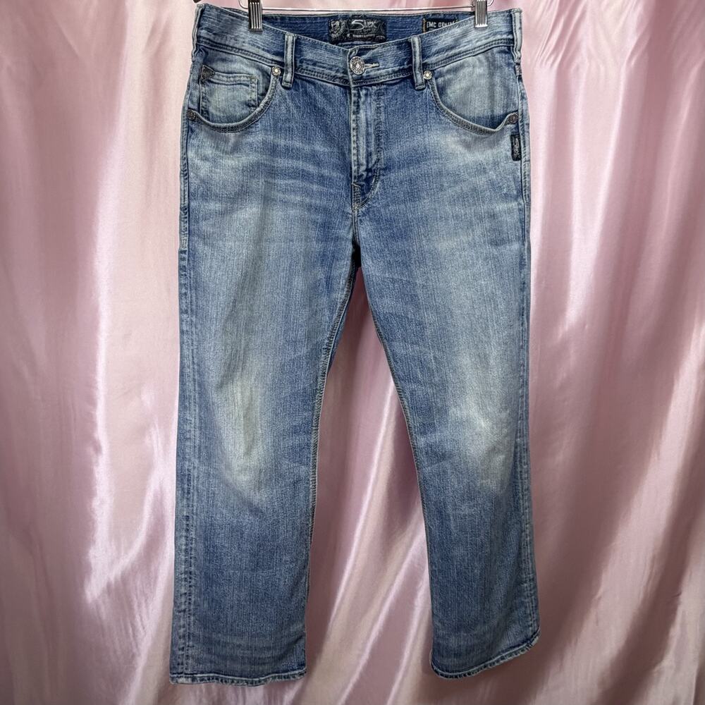 Silver Jeans Mens Size 34X30 Gordie Straight Leg Denim Blue Jeans Boot Cut